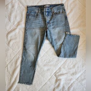 Levi's Premium Wedgie Fit Jeans Size Large 32 4 Button Denim Vintage High Rise